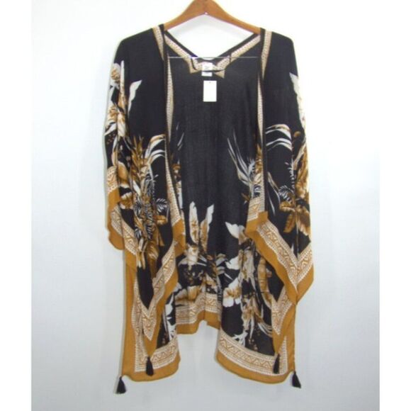 NWT Women's One Size Lightweight Flowy Kimono Swimsuit Cover Up - Picture 1 of 7